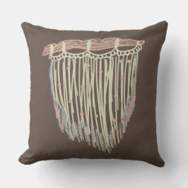 Almofada Morderno Boho Macrame Desenho Pendurado