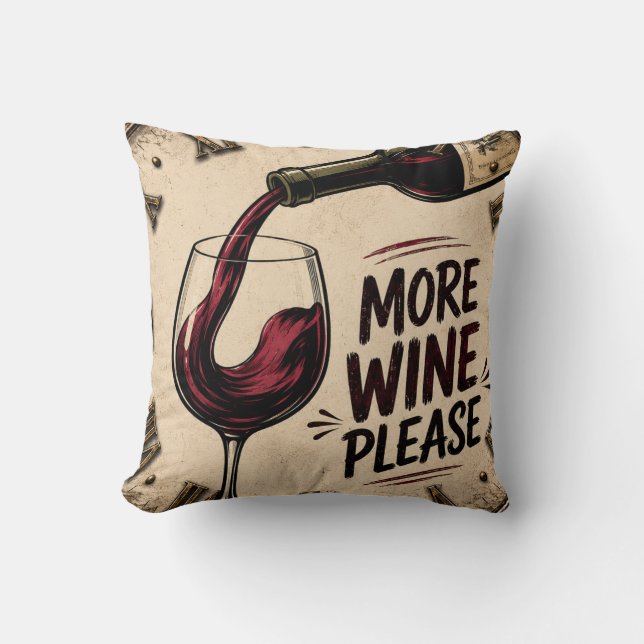 Almofada More Wine Please Rustic Home Bar (Frente)
