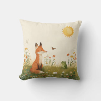 Almofada Morning Harmony – Cozy Fox and Frog Decorative Pil
