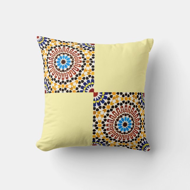 Almofada Moroccan Zellige Harmony Throw Pillow (Frente)