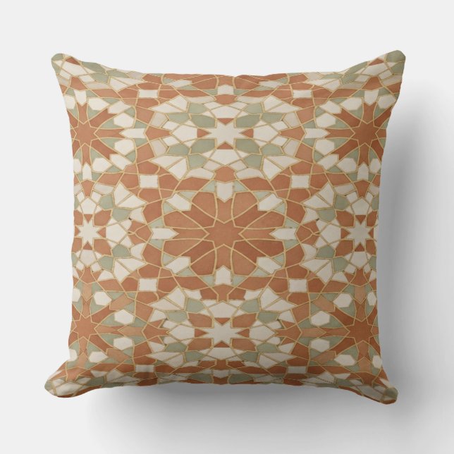 Almofada Moroccan Zellige Mosaic Throw Pillow (Frente)