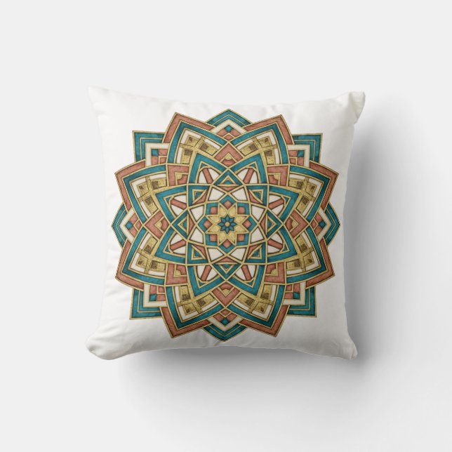 Almofada Moroccan Zellij Tile Art Pillow (Frente)