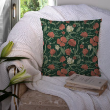 Morris Garden Verde e Floral Vermelho