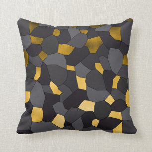 Almofada Mosaico cinzento e preto do ouro à moda elegante