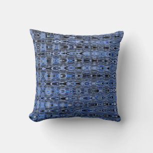 Almofada Mosaico da Cinza Negra Azul-Boho Millefiori Zig Za