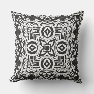 Almofada mosaico de decoração branco preto abstrato moderno