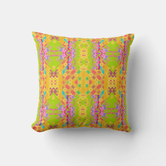 Almofada Mosaico de Lima – Verde, Fuchsia e Amarelo Dourado
