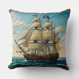 Almofada Mosaico do Navio Pirata Clássico