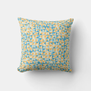 Almofada Mosaico em azul e laranja