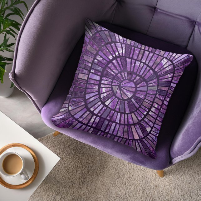 Almofada Mosaico Espiral - Fluorite Ametista (Criador carregado)
