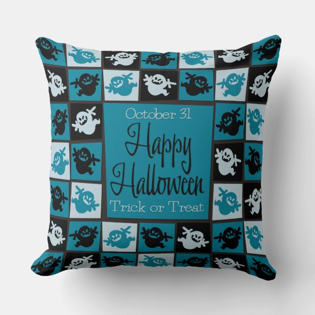Almofada Mosaico fantasma do Halloween (Frente)