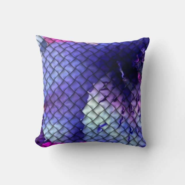 Almofada Mosaico Floral abstrato Purple (Frente)