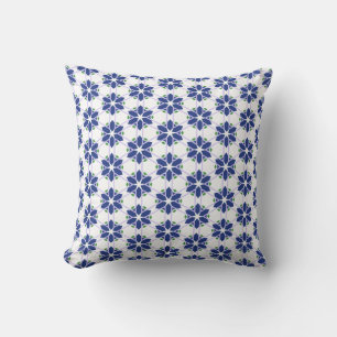 Almofada Mosaico Floral marinho Azul