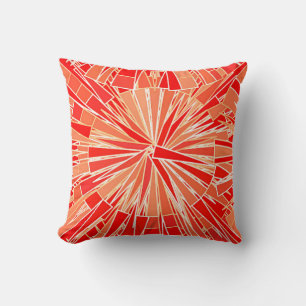 Almofada Mosaico Geométrico Moderno, Laranja Coral