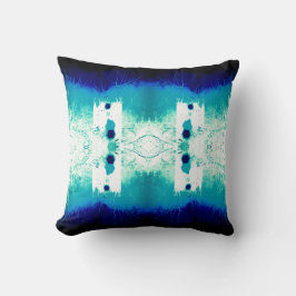 Almofada Mosaico Simétrico do Mediterrâneo Branco-Marinho A