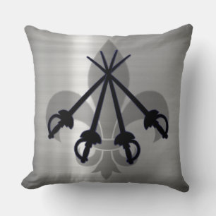 Almofada Mosketeer Swords Travesseiro decorativo Silver
