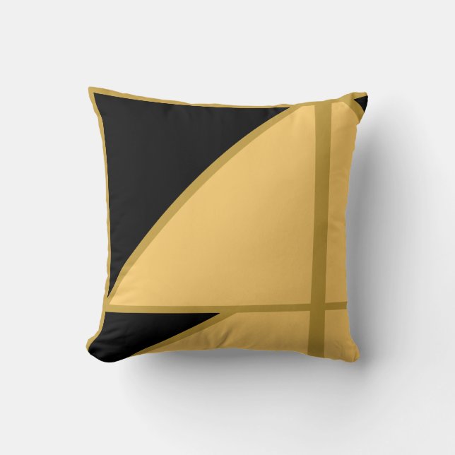 Almofada Mostarda de triângulo Elegante simples e Dourado (Frente)