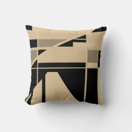 Almofada Motif Abstrato Geométrico Beige Black Taupe