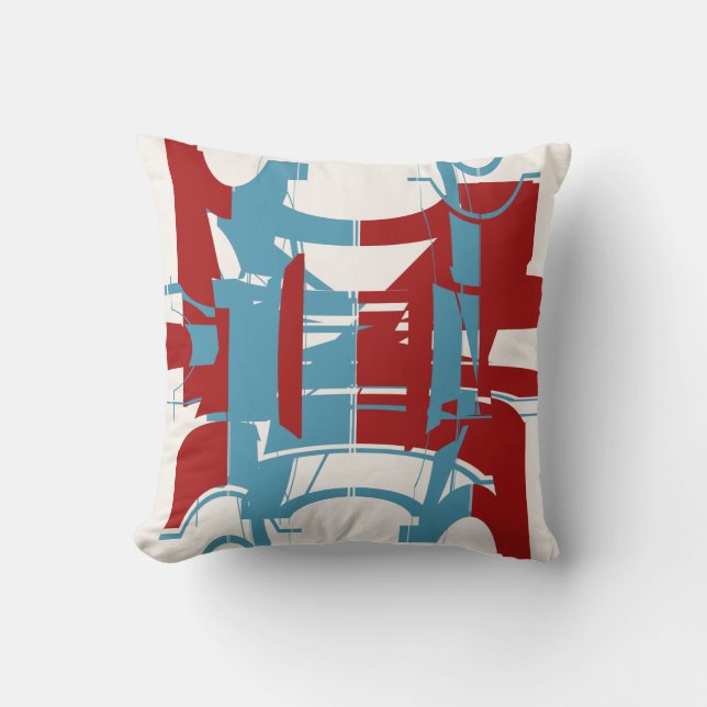 Almofada Motif Concaverna das Formas Geométricas Azul Brilh (Frente)