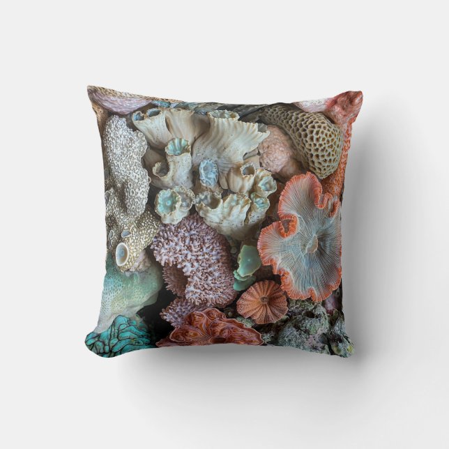 Almofada Motif corail naturel 🌊 pour déco marine (Frente)