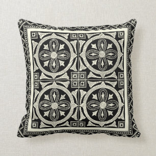 Almofada Motif de Mandala Preto e Branco por Vision Studio