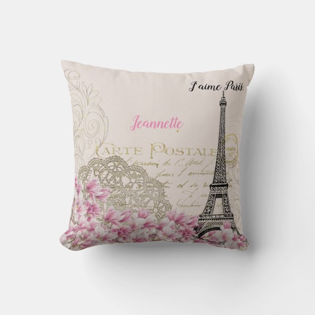 Almofada Motif de Paris Clássico Personalizável (Frente)