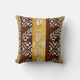 Almofada Motif Geométrico de Lama Afrocêntrica