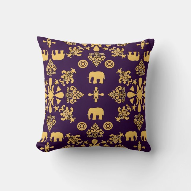 Almofada Motifs African Boho Paisley Floral Ikat (Frente)
