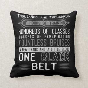 Almofada Motivação de Black Belt Karate Taekwondo Jiu Jit