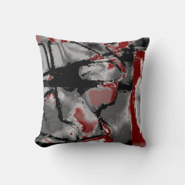 Almofada Motivo de Arte Abstrato Tons de Cinza Burgundy Pre