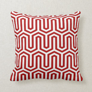 Almofada Motivo egípcio de Deco - vermelho e branco