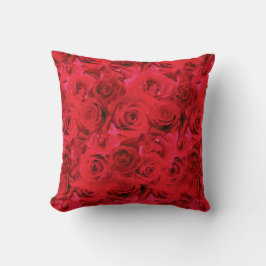 Almofada Motivo Floral Repetitivo | Padrão de Rosas Vermelh