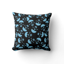 Motivo Repetitivo Azul e Preto | Padrão de Caveira