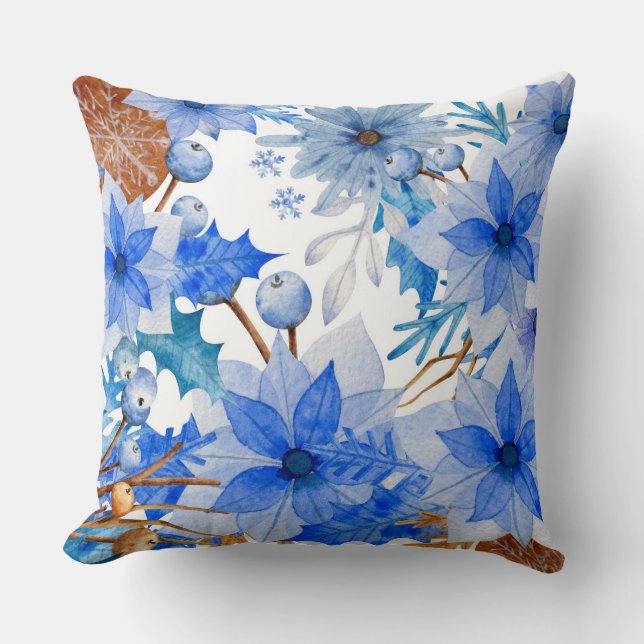 Almofada Motivos florais para a época de Natal (Frente)