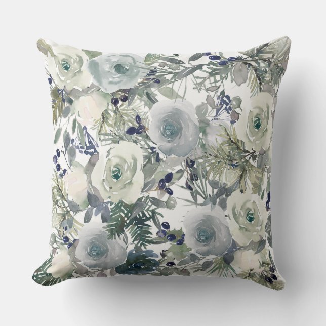 Almofada Motivos florais para a época de Natal (Frente)