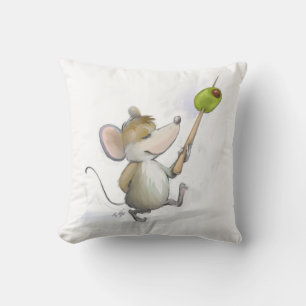 Almofada Mouse de feliz com Travesseiro de azeitona
