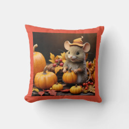 Almofada Mouse de outono com Travesseiro decorativo Pumpkin