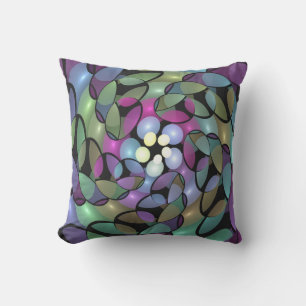 Almofada Movimentos Coloridos Abstrato Trippy Fractal Art
