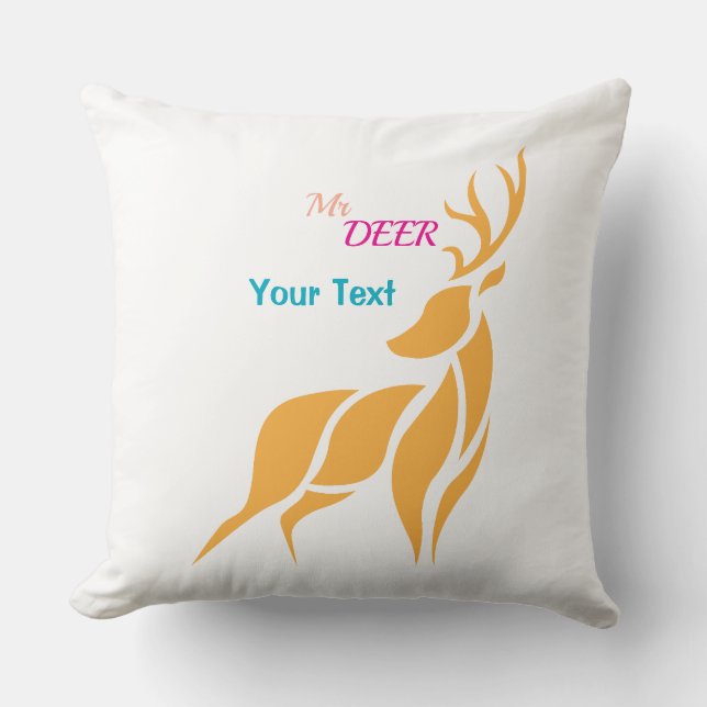 Almofada Mr. Deer Graphic – Rustic Woodland Style (Frente)