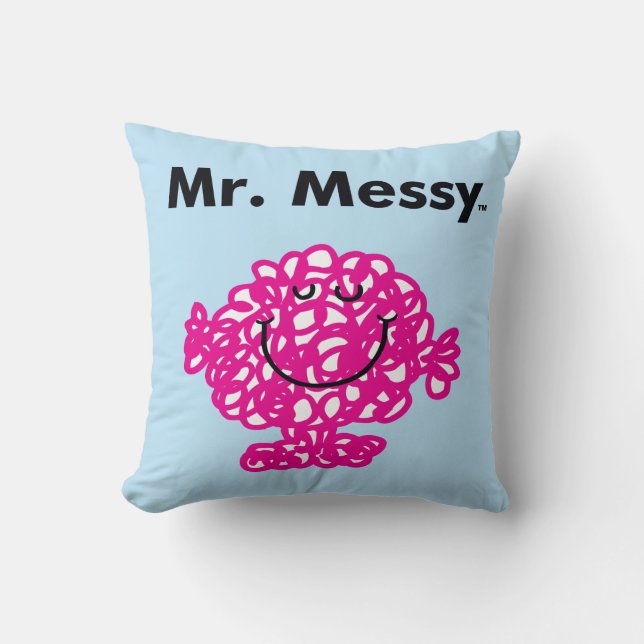 Almofada Mr. Men | Sr. Bagunceiro é Fofo, Mas Bagunçado (Frente)