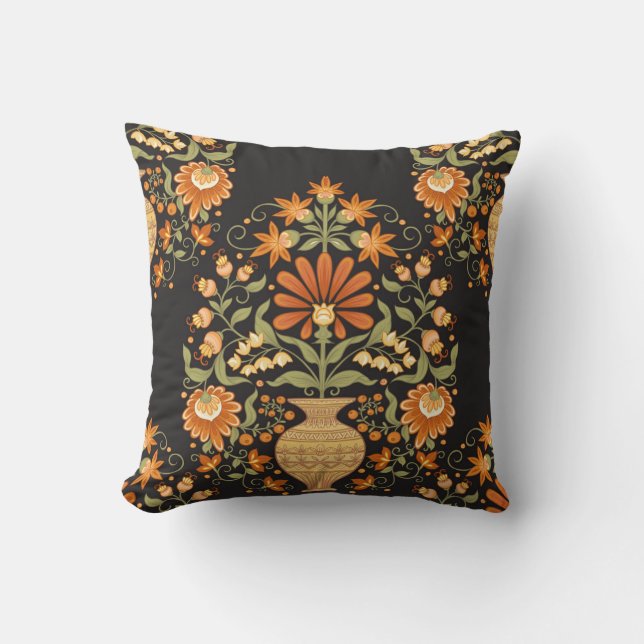 Almofada Mughal Fantasy: Opulência Refletora Floral (Frente)