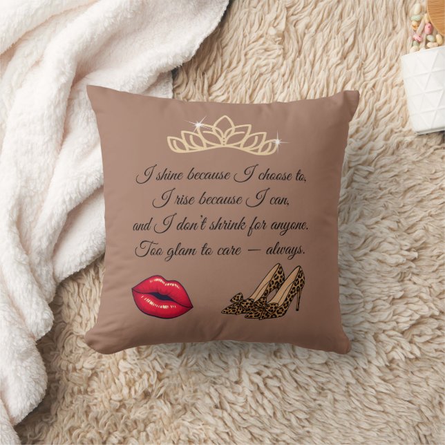 Almofada Muito Glam Para se Importar – Citação Chic (Cobertor)