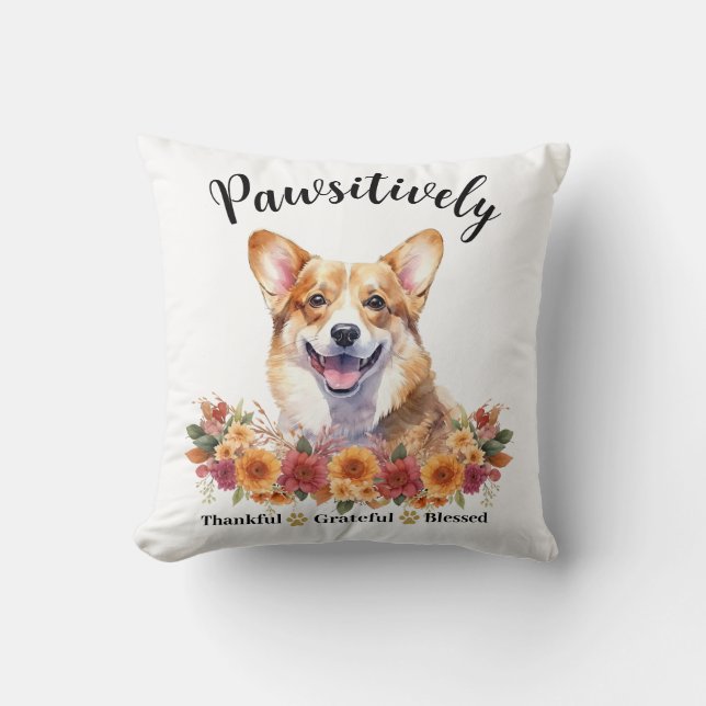 Almofada Muito Grato Abençoado Cute Cachorro (Frente)