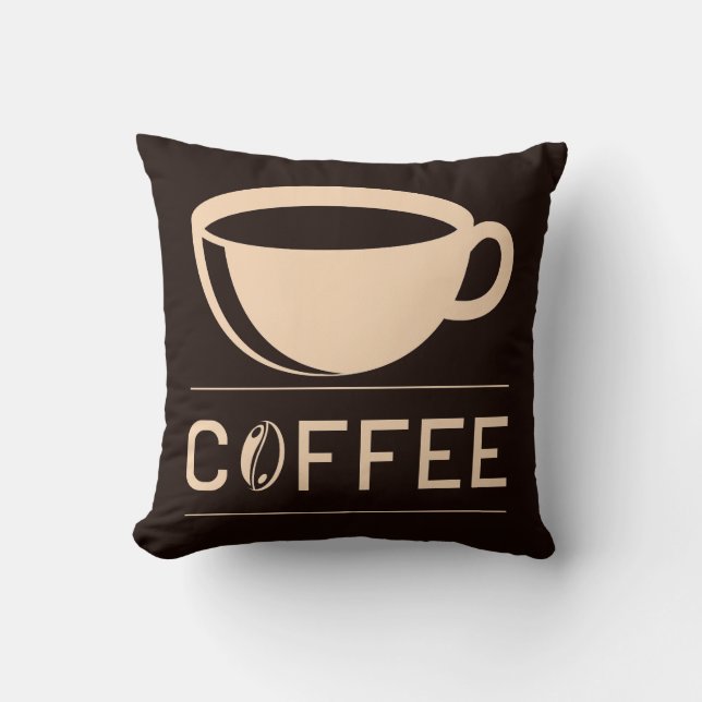 Almofada Muito Legal e Fofo Café ou Java (Frente)