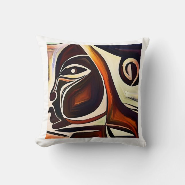 Almofada Mulher Abstrato Negra Afrocêntrica (Frente)