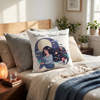 Almofada Mulher Celestial Arte Impressa | Lua