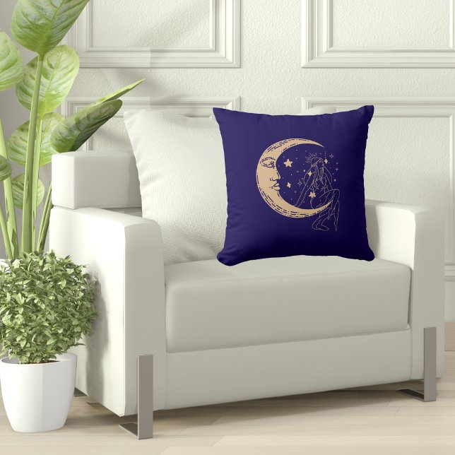 Almofada Mulher celestial lua & estrelas, boho, elegante do (Criador carregado)