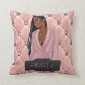 Almofada Mulher-chefe afro-americana personalizada
