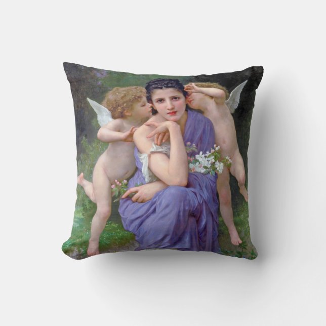 Almofada Mulher com Cupido, Bouguereau (Frente)