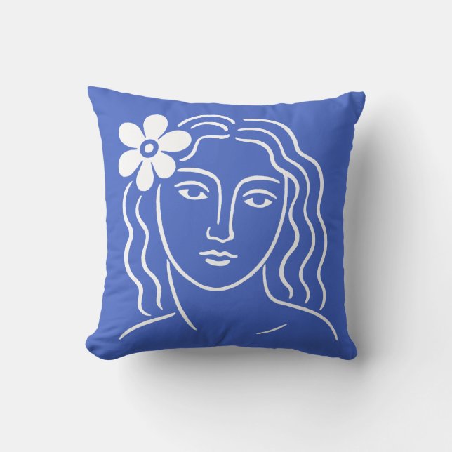 Almofada Mulher com Flor no Cabelo (Frente)